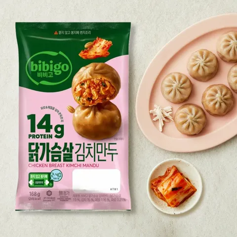 비비고 닭가슴살 김치만두 168gX6개
