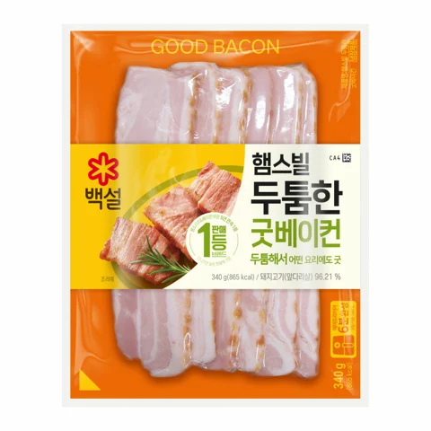 백설 햄스빌 두툼한 굿베이컨 340g
