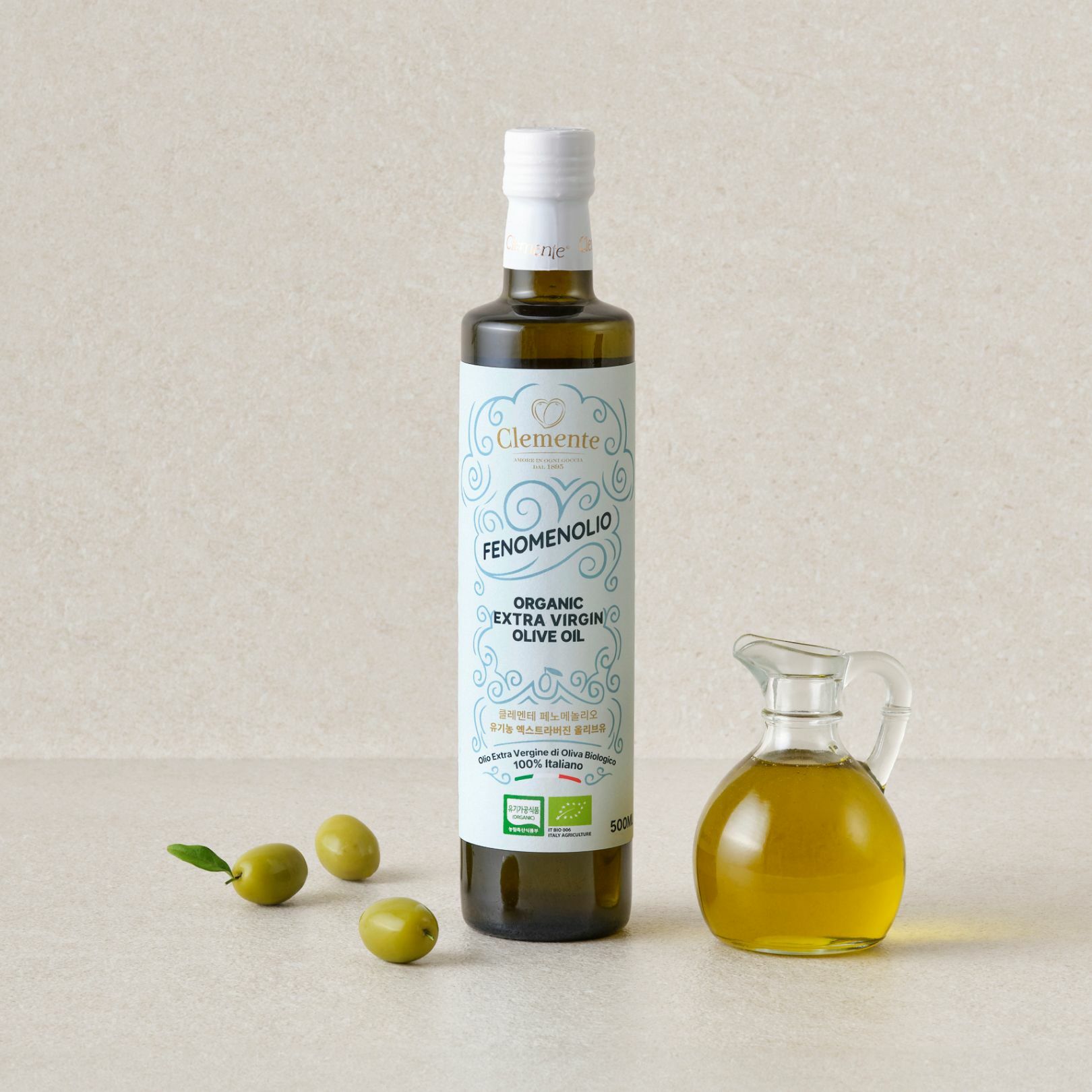 [CJ더마켓] 클레멘테 페노메놀리오 유기농 엑스트라버진 올리브유 0.5L