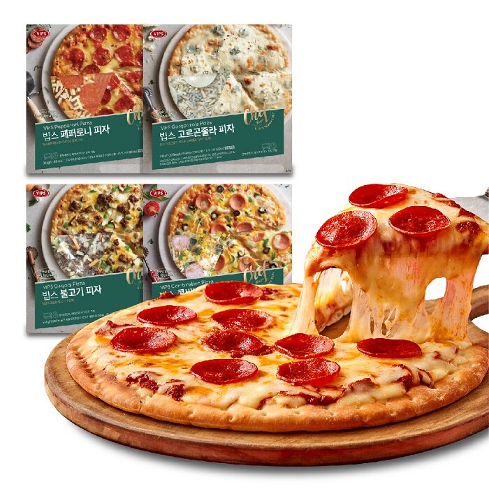 빕스 피자 4종(페퍼로니,고르곤졸라,콤비네이션,불고기)