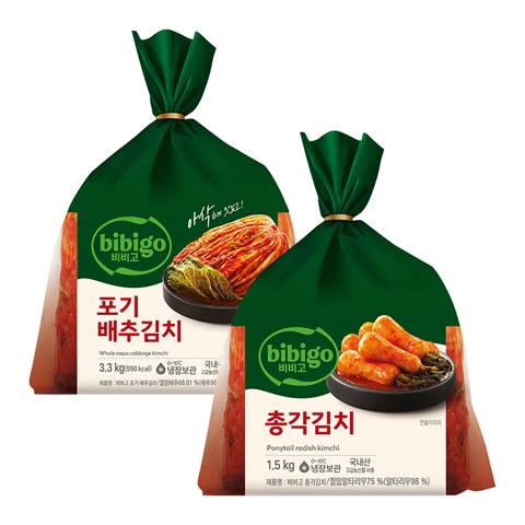 비비고 포기배추김치 3.3Kg+총각김치 1.5kg