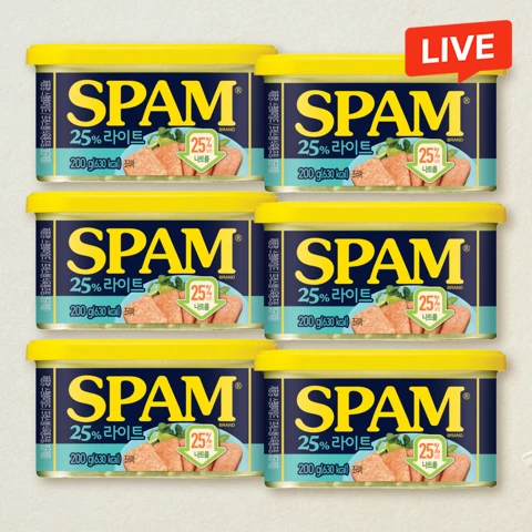 스팸 25%라이트 200gX6개