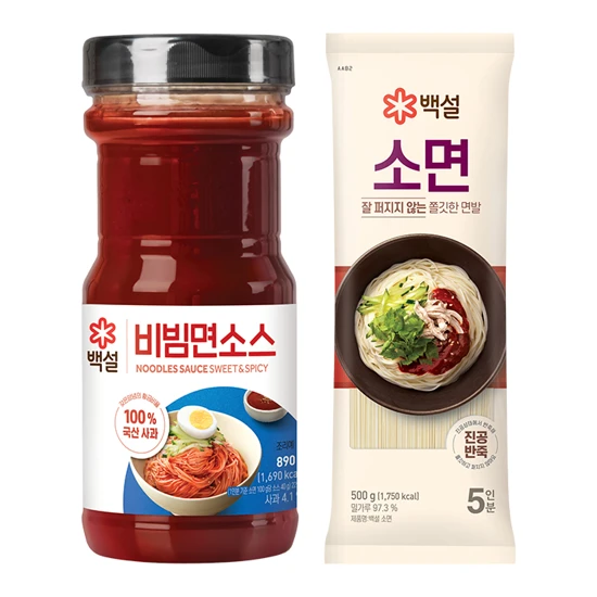 백설 비빔면소스 890g+백설 소면 500g