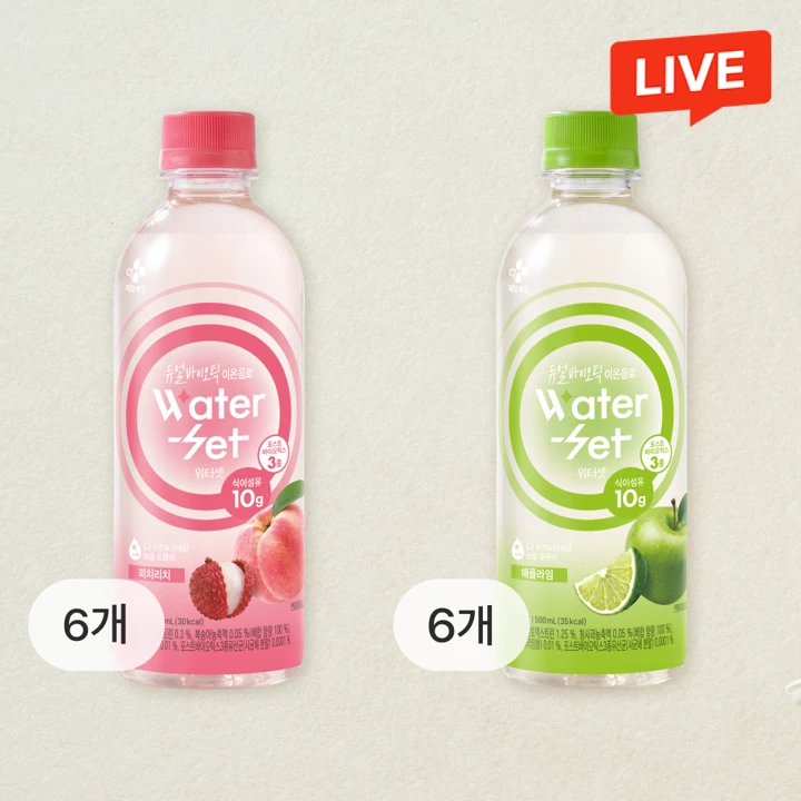 워터셋 애플라임 500ml, 6개+피치리치 500ml, 6개(총 12개)