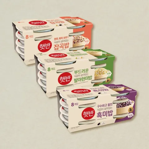 [잡곡밥세트]햇반 발아현미 210gX8개+잡곡밥 210gX8개+흑미밥 210gX8개(총24개)