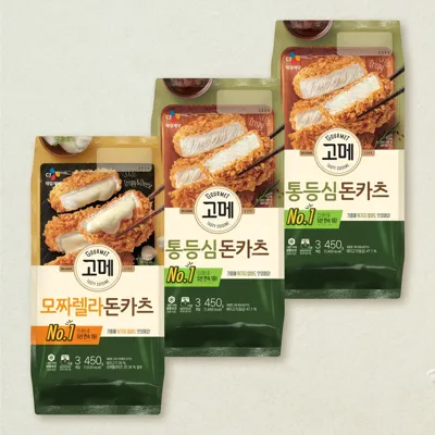 [무료배송]고메 통등심X2개+바삭튀겨낸모짜렐라돈카츠450g (총 3개)