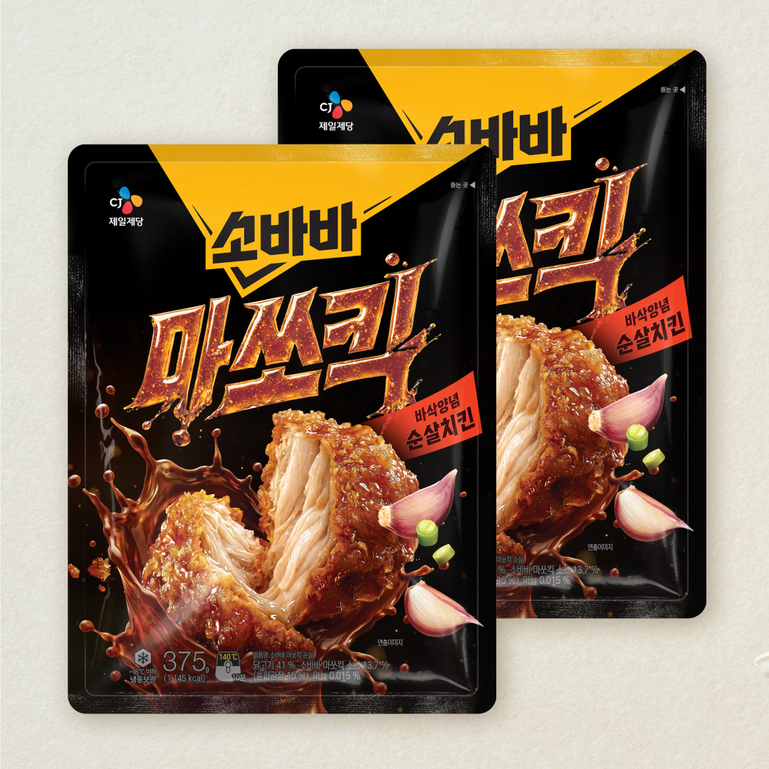 소바바치킨 마쏘킥 순살 375gX2개(소비기한 : 2027.01.22)