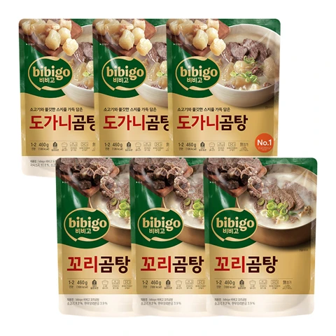 비비고 도가니곰탕 460gX3개+비비고 꼬리곰탕 460gX3개
