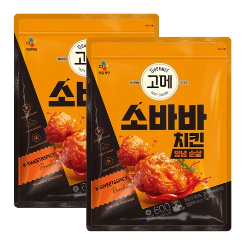 고메 소바바치킨 양념 순살 600gX2개