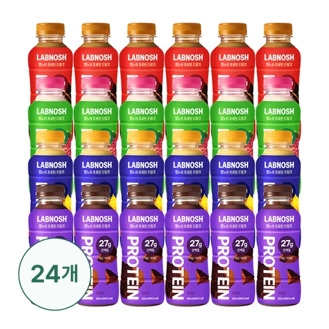 랩노쉬 프로틴 드링크 350ml 4종X6개 카카오+스트로베리+라떼+바나나(24개입)
