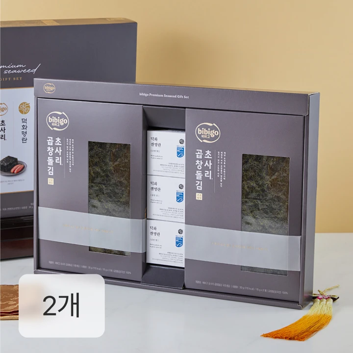 [26추석 MD특가]초사리 곱창 돌김X명란세트X2개