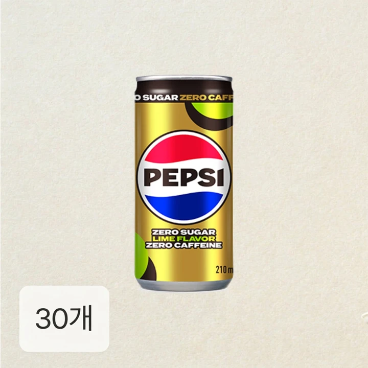 펩시 제로슈거 제로카페인 210ml, 30개