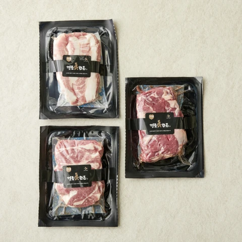 정품진 한돈 항정살+등심덧살+갈매기살(각 300g 총 900g)
