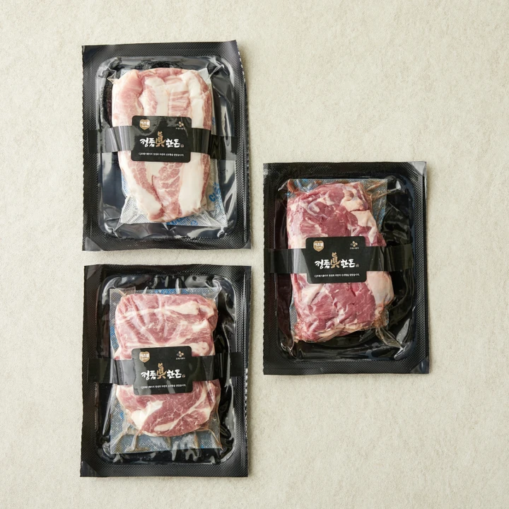 정품진 한돈 항정살+등심덧살+갈매기살(각 300g 총 900g)