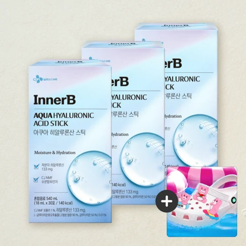 이너비 아쿠아 히알루론산 스틱 18ml(30포)X3개+[사은품]벨리곰 파츠
