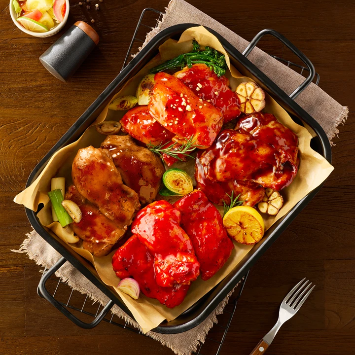 한끼통살 오븐 순살 닭다리 4종 100gX20개(매콤양념치킨맛 5개, 간장닭꼬치맛 5개, 매콤떡볶이맛 5개, 안동찜닭맛 5개)