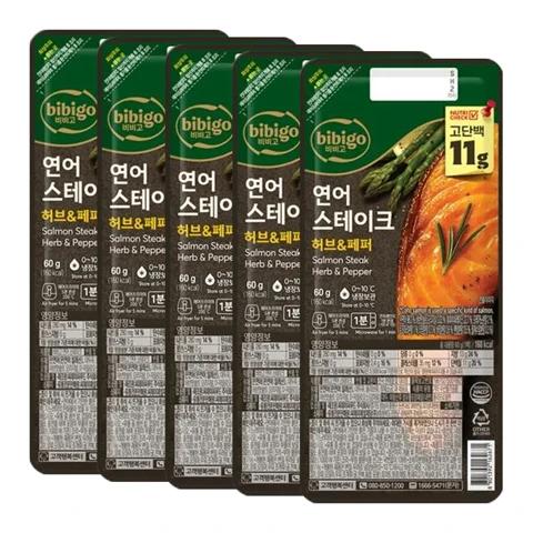 비비고 연어 스테이크 60gX5개