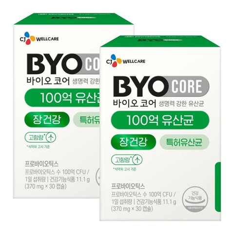 바이오코어 100억 유산균 30캡슐(1개월)X2개