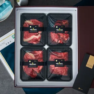 [25추석선물세트]정품진 한우 MASTER 1+ 구이용 세트 2.4kg