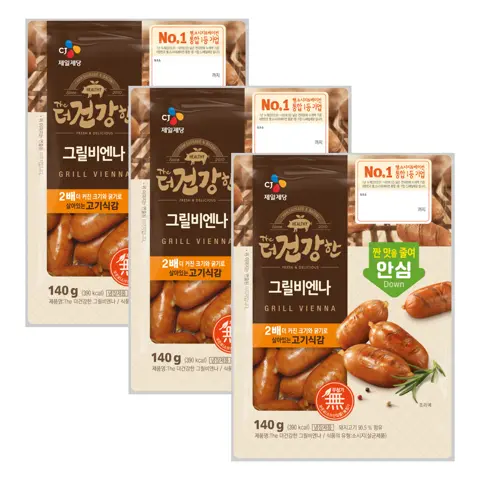 [130개한정]더건강한 그릴비엔나 140gX3개