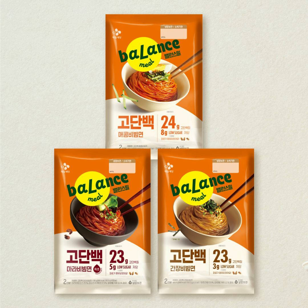 밸런스밀 고단백면 3개(매콤비빔/마라비빔/간장비빔) 세트