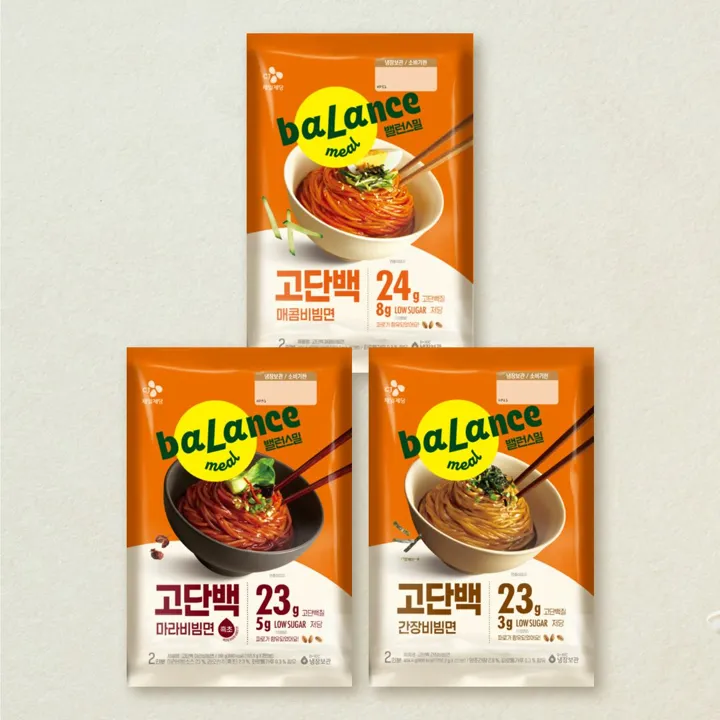 밸런스밀 고단백면 3개(매콤비빔/마라비빔/간장비빔) 세트 (소비기한:매콤비빔2026-06-15/마라비빔2026-06-21)
