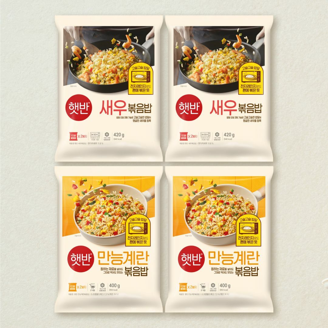 [CJ더마켓] [볶음밥세트]햇반 새우 볶음밥 420gX2개+만능 계란 볶음밥 400gX2개(총 4개)