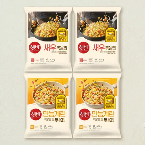 [볶음밥세트]햇반 새우 볶음밥 420gX2개+만능 계란 볶음밥 400gX2개(총 4개)