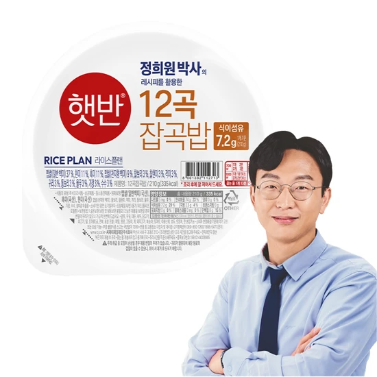 [정희원박사PICK] 햇반 라이스플랜 12곡 잡곡밥 210gx36개(1box)