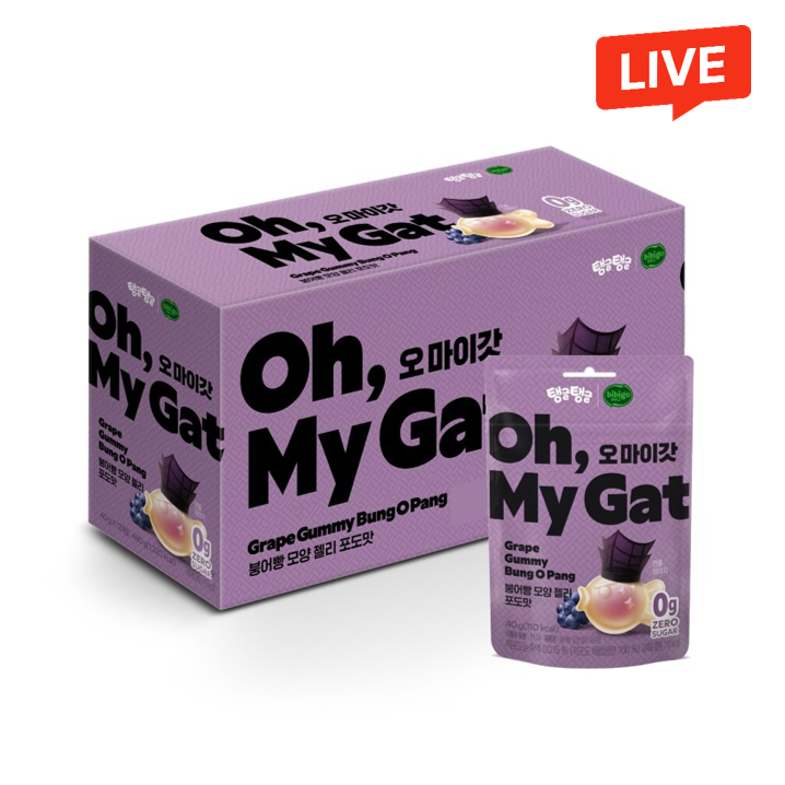 비비고 오마이갓 붕어빵 모양 젤리 포도 40gx12번들