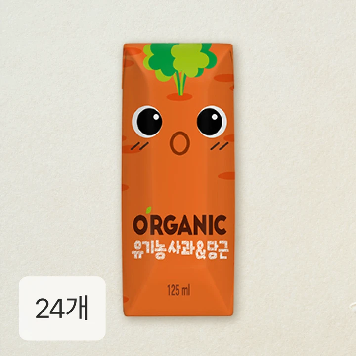 크니쁘니 오가닉 주스 사과&당근 125mlX24팩