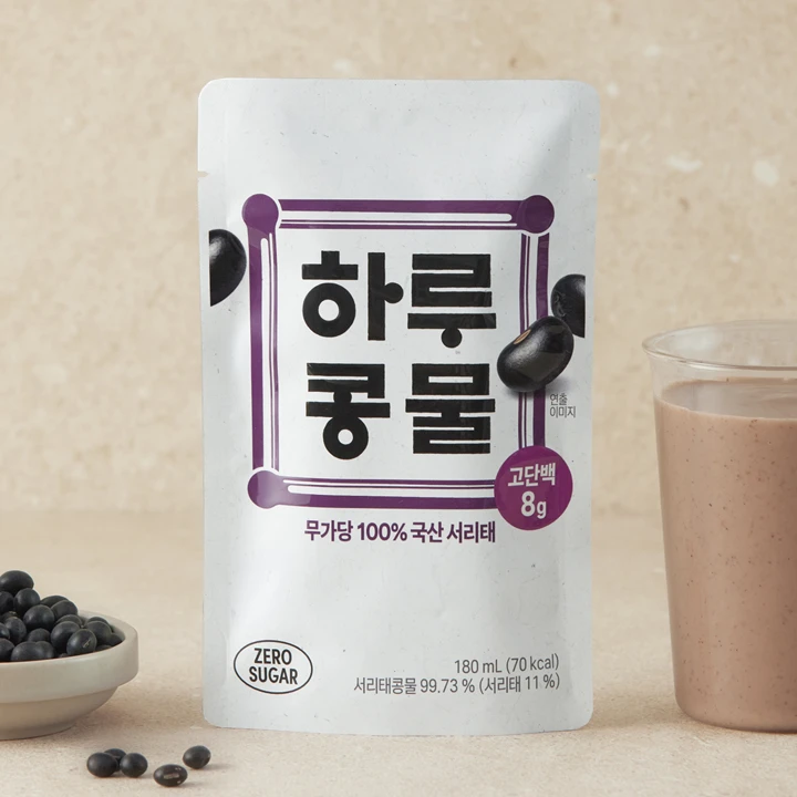 하루콩물 무가당 고단백 100%국산서리태 콩물두유 180ML