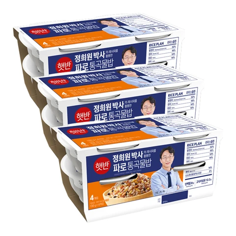 [200개한정]햇반 라이스플랜 파로통곡물밥 190gX4개입X3개(낱개 12개)