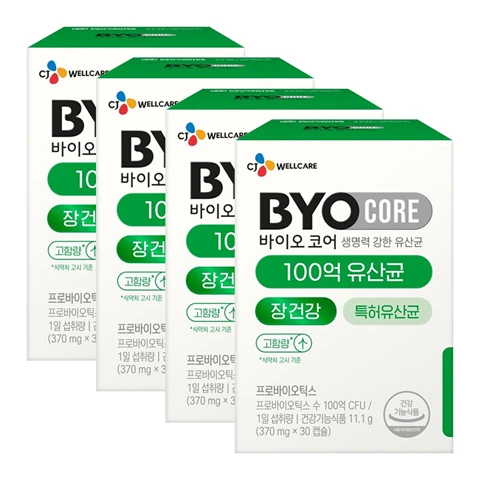 바이오코어 100억 유산균 30캡슐(1개월)X4개