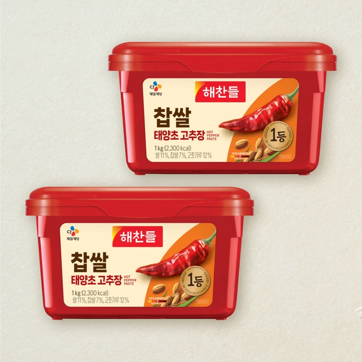 해찬들 찹쌀 태양초고추장 1kgX2개