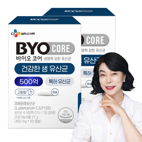 부자유산균 바이오코어 500억 유산균 60캡슐(1개월)X2개
