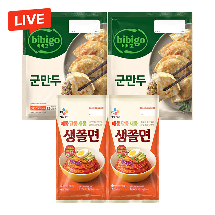 [CJ더마켓] CJ생쫄면909gx2개+비비고군만두 315gx2개