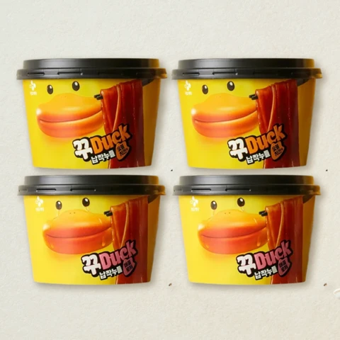 [꾸덕세트]CJ 꾸덕 납작누들 숯불치킨맛 190.5gX2개+매콤로제 199gX2개