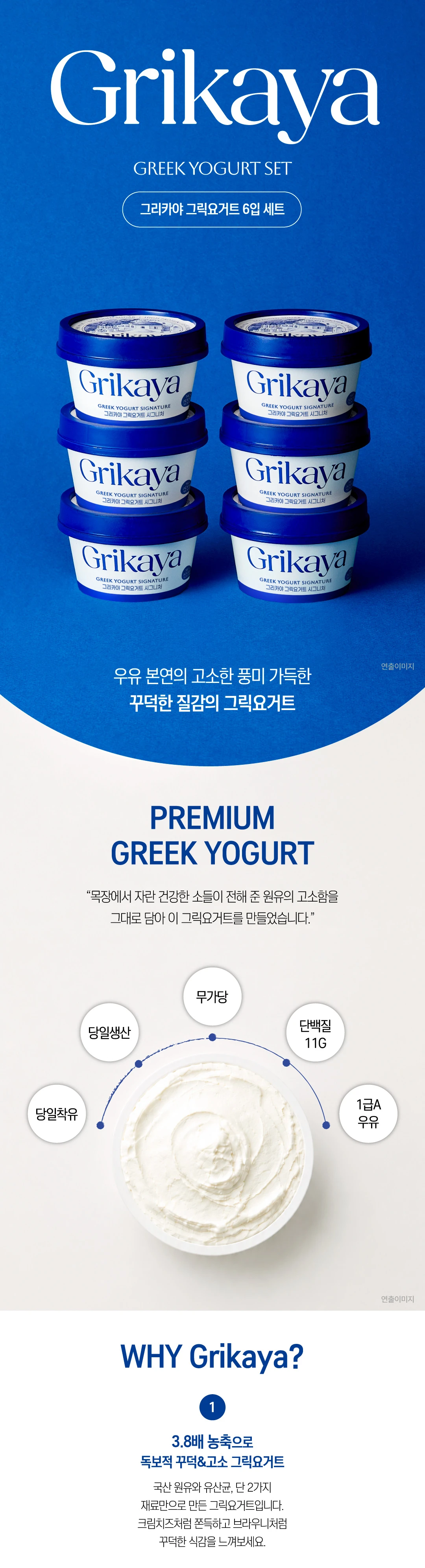 그리카야 그릭요거트 100gX6개 특징 — 우유 본연의 고소한 풍미와 꾸덕한 질감, 뚜껑 속 숟가락 동봉