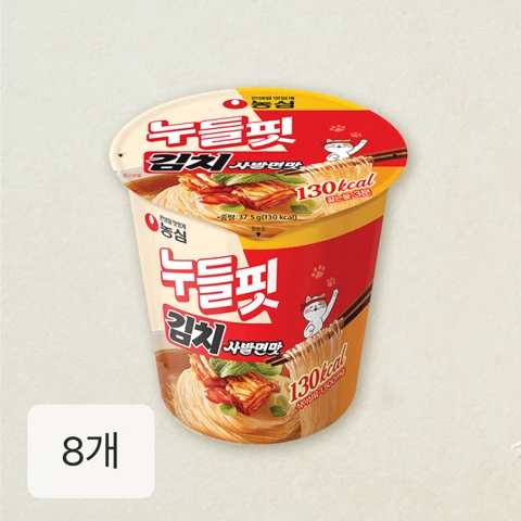 농심 누들핏 김치사발면맛 8개