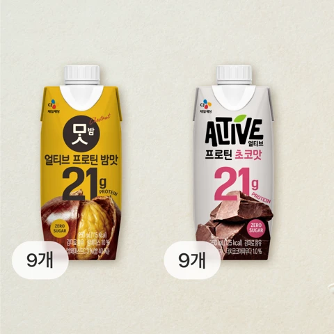 얼티브 프로틴 밤맛 250mlX9개+얼티브 프로틴 초코 250mlX9개 (총18개)