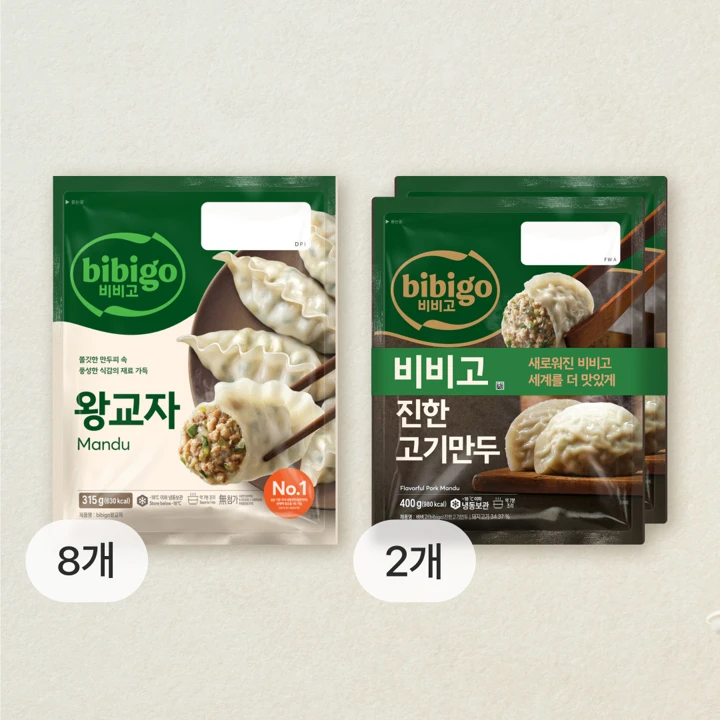 비비고왕교자315gX8개+진한고기만두400gX2개(총10개)