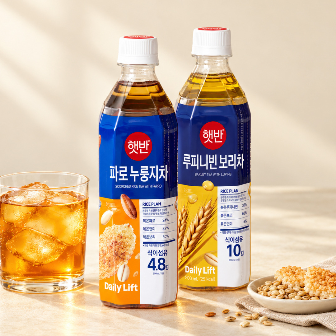 [고소한 곡물차 SET] 햇반 곡물차 2종 (파로 누룽지차, 루피니빈 보리차 각 12개)
