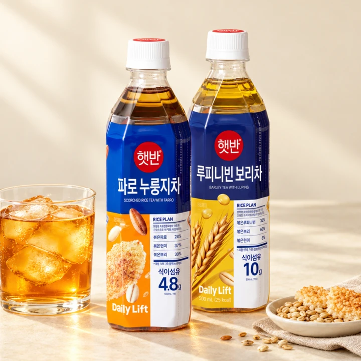 [고소한 곡물차 SET] 햇반 곡물차 2종 (파로 누룽지차, 루피니빈 보리차 각 12개)