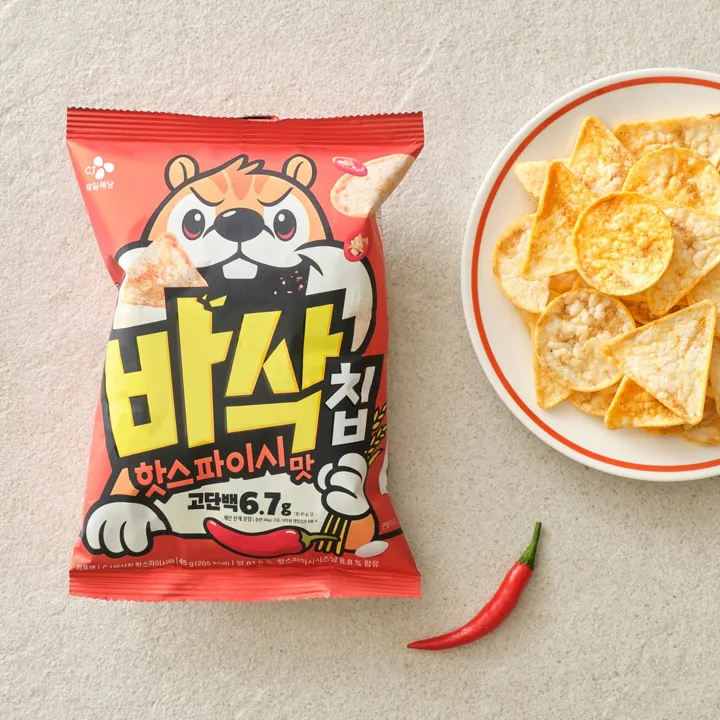 CJ 바삭칩 핫스파이시 45g (소비기한 2026-10-12 까지)