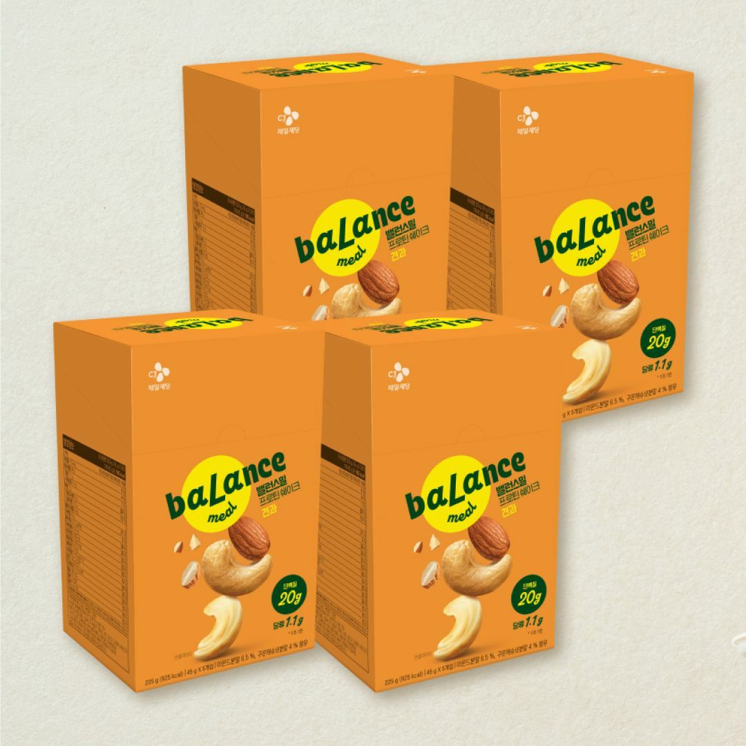 [CJ더마켓] 밸런스밀 프로틴 쉐이크 견과 45gX5개X4박스(총20개)