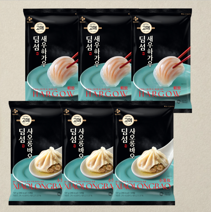 [무료배송]고메 샤오롱바오 141g, 3개+고메 새우하가우 135g, 3개 (총6개)