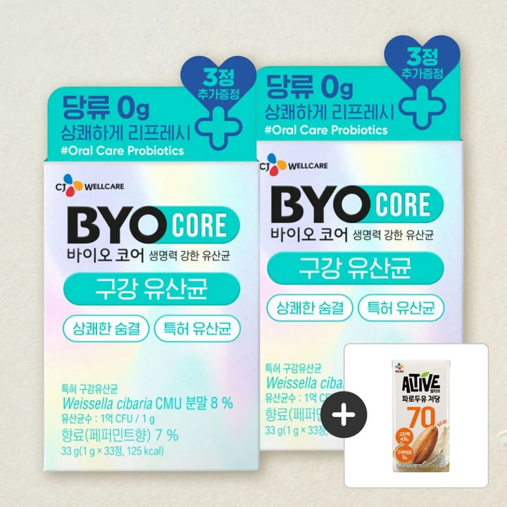 바이오코어 구강유산균 30+3정X2개