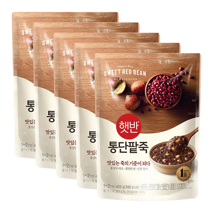 [무료배송][5+5]햇반 통단팥죽 420g
