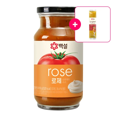 백설 로제스파게티소스 610g+ [사은품]백설 파스타면 250g